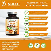 Charger l&#39;image dans la galerie, Nature&#39;s Nutrition Turmeric &amp; Ginger 1950 MG with Bioperine 60 - 240 Veg Cap
