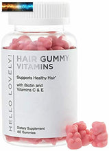 Load image into Gallery viewer, Hello Lovely Hair Vitamins Gummies with Biotin 5000 mcg Vitamin E &amp; C Support Ha
