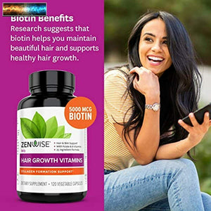 Zenwise Hair Growth Vitamins - Hair Loss Treatment with Biotin, Saw Palmetto DHT