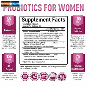 Premium Probiotics for Women - 60 Billion CFU, Dr. Formulated Prebiotics and Pro