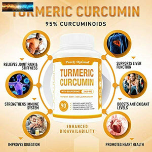 Premium Turmeric Curcumin with Bioperine 2400MG - Highest Strength & Potency 95%