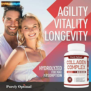 Premium Multi Collagen Peptides Capsules (Types I, II, III, V, X) - Anti-Aging,