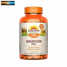 이미지를 갤러리 뷰어에 로드 , Sundown Magnesium Supplement, Non-GMOˆ, Gluten-Free, Dairy-Free, Vegetarian, 50
