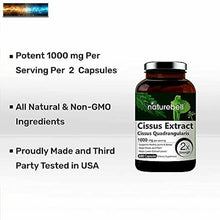 Charger l&#39;image dans la galerie, NatureBell Cissus Quadrangularis Capsules, 1000mg Per Serving, 180 Capsules, Pre
