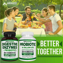 이미지를 갤러리 뷰어에 로드 , Arazo Nutrition Probiotic 40 Billion CFU - Shelf Stable with Prebiotics 60 Caps
