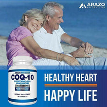 Load image into Gallery viewer, Arazo Nutrition COQ10 Ubiquinone Coenzyme Q10-200mg Max Strength 30 Caps
