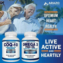 Load image into Gallery viewer, Arazo Nutrition COQ10 Ubiquinone Coenzyme Q10-200mg Max Strength 30 Caps
