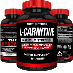 Arazo Nutrition L-Carnitine 1000mg Servings – Carnitine Amino Acid 120 Tablets