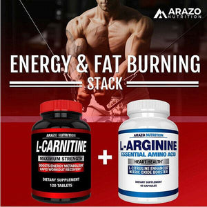 Arazo Nutrition L-Carnitine 1000mg Servings – Carnitine Amino Acid 120 Tablets