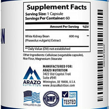 Cargar imagen en el visor de la galería, Arazo Nutrition White Kidney Bean Extract 100% Pure Carb Blocker 60 Cap
