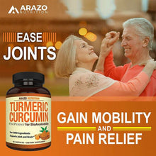 Load image into Gallery viewer, Arazo Nutrition Turmeric Curcumin with BioPerine 1300MG with Black Pepper 60 Cap
