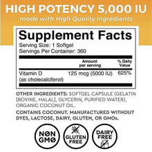 이미지를 갤러리 뷰어에 로드 , Viva Naturals Vitamin D3 for Immune Support High-Potency 5000 IU 360 Softgels
