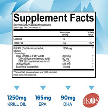 Cargar imagen en el visor de la galería, Viva Naturals Krill Oil, Omega 3 with EPA DHA and Astaxanthin 60 Capsules 1250mg
