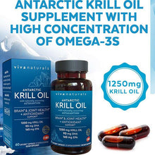 Carica l&#39;immagine nel visualizzatore di Gallery, Viva Naturals Krill Oil, Omega 3 with EPA DHA and Astaxanthin 60 Capsules 1250mg
