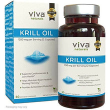 Carica l&#39;immagine nel visualizzatore di Gallery, Viva Naturals Krill Oil, Omega 3 with EPA DHA and Astaxanthin 60 Capsules 1250mg
