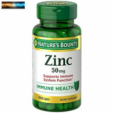 Load image into Gallery viewer, Nature&#39;s Bounty Zinc 50 mg Caplets 100 ct
