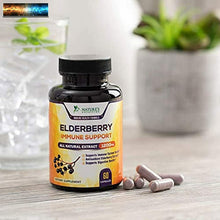 Load image into Gallery viewer, Elderberry Capsules 1200mg Super Concentrated Sambucus Extract Supplement - Immu
