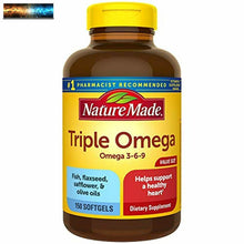 將圖片載入圖庫檢視器 Nature Made Triple Omega 3-6-9, 150 Softgels Value Size, Omega Supplement For He
