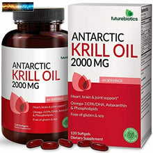 Load image into Gallery viewer, Futurebiotics Antarctic Krill Oil 2000mg with Astaxanthin, Omega-3s EPA, DHA and
