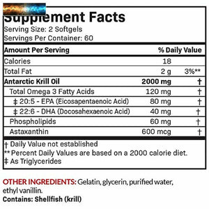 Futurebiotics Antarctic Krill Oil 2000mg with Astaxanthin, Omega-3s EPA, DHA and