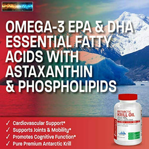 Bronson Antarctic Krill Oil 2000 mg with Omega-3s EPA, DHA, Astaxanthin and Phos