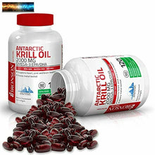 Load image into Gallery viewer, Bronson Antarctic Krill Oil 2000 mg with Omega-3s EPA, DHA, Astaxanthin and Phos
