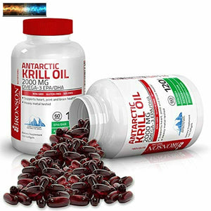 Bronson Antarctic Krill Oil 2000 mg with Omega-3s EPA, DHA, Astaxanthin and Phos