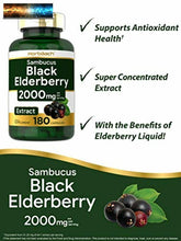 Load image into Gallery viewer, Horbaach Black Elderberry Capsules 2000mg | 180 Pills | Non-GMO, Gluten Free | S
