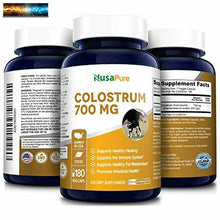 Load image into Gallery viewer, Colostrum 700 mg 180 Vegetarian Caps (Non-GMO &amp; Gluten Free) Supports Healthy Im
