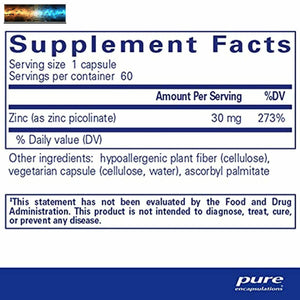 Pure Encapsulations Zinc 30 mg | Zinc Picolinate Supplement for Immune System Su