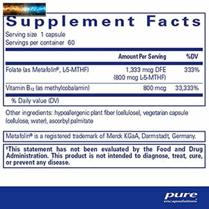 Pure Encapsulations B12 Folate | Energy Supplement to Support Emotional Wellness