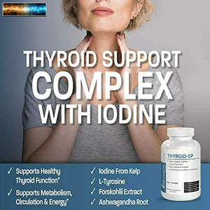 Thyroid Support Complex with Iodine - Healthy Thyroid Function, Immune System, E
