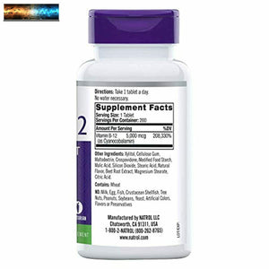 Natrol Vitamin B12 Fast Dissolve Tablets, Promotes Energy, Supports a Healthy Ne
