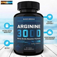 이미지를 갤러리 뷰어에 로드 , Maximum Strength L Arginine (3150mg) - Nitric Oxide Booster - L Arginine Supplem
