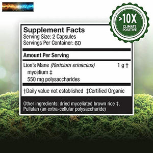 Host Defense, Lion's Mane Capsules, Promotes Mental Clarity, Focus and Memory, D