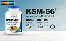 Carica l&#39;immagine nel visualizzatore di Gallery, Nutricost KSM-66 Ashwagandha Root Extract 600mg, 60 Veggie Caps - High Potency 5
