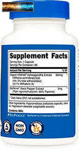 Nutricost KSM-66 Ashwagandha Root Extract 600mg, 60 Veggie Caps - High Potency 5