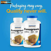 Load image into Gallery viewer, Nutricost Fenugreek Seed 1350mg, 240 Capsules - Gluten Free, Non-GMO, 675mg Per
