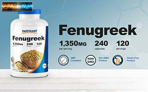 Nutricost Fenugreek Seed 1350mg, 240 Capsules - Gluten Free, Non-GMO, 675mg Per
