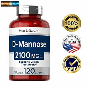 D Mannose Capsules | 2100 mg | Highest Potency | 120 Count | Non-GMO & Gluten Fr