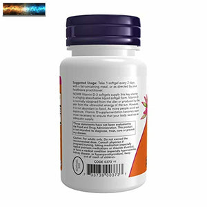 Now Foods Supplements Vitamin D3 5000 IU High Potency Structural Support Softgel