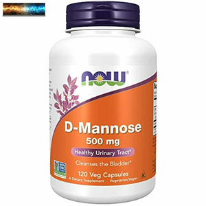 NOW Foods Supplements, D-Mannose 500 mg, Non-GMO Project Verified, Healthy Urina