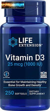 Charger l&#39;image dans la galerie, Life Extension Vitamin D3 25 mcg (1000 IU) – Supports Bone &amp; Immune Health –
