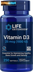 Life Extension Vitamin D3 25 mcg (1000 IU) – Supports Bone & Immune Health –