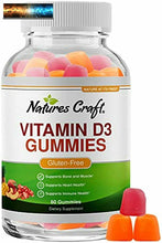 Load image into Gallery viewer, Vitamin D3 Immune Support Gummies - Vitamin D 2000 IU Adult Gummy Vitamins for B
