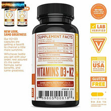 Load image into Gallery viewer, Zhou Nutrition Vitamin D3 K2, Bone and Heart Health Formula Immune Support Veget
