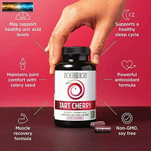 ZHOU Tart Cherry Extract with Celery Seed | Advanced Uric Acid Cleanse for Joint