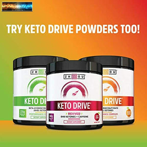 Zhou Keto Drive Capsules | Ketosis Supplement with BHB Exogenous Ketones | 30 Se