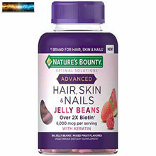 Load image into Gallery viewer, Nature&#39;s Bounty Optimal Solutions Advanced Hair, Skin &amp; Nails Jelly Beans with B
