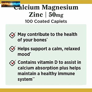 Calcium Magnesium & Zinc by Nature's Bounty, Immune Support and Supporting Bone